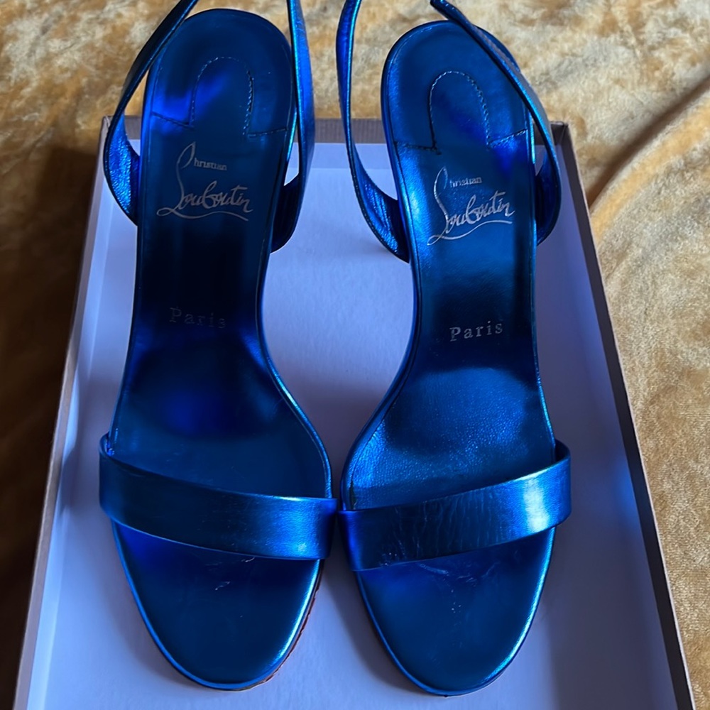 Blue Chrome Louboutin sandals